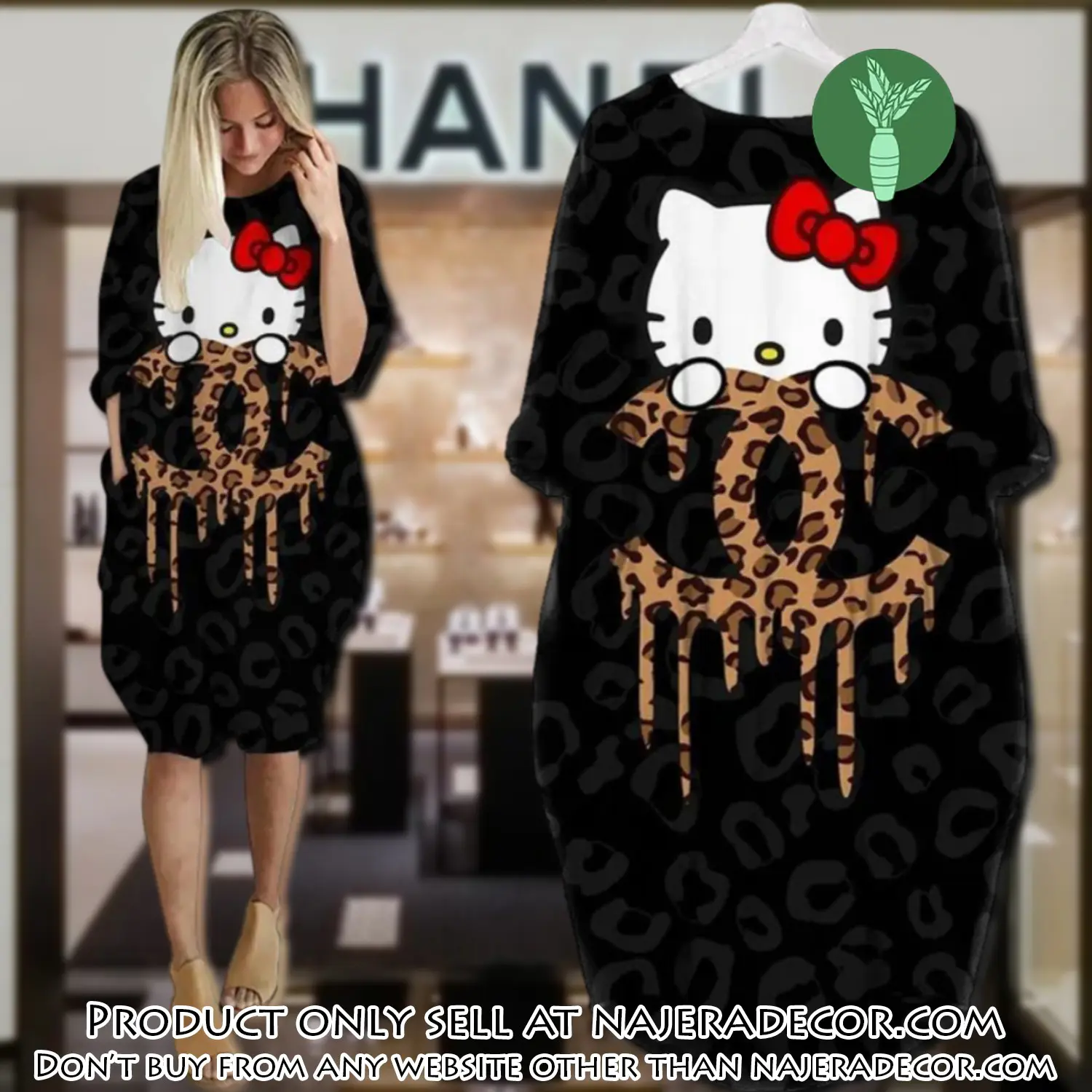 Chanel hello kitty batwing pocket dress luxury brand for women pd077 njr3027793